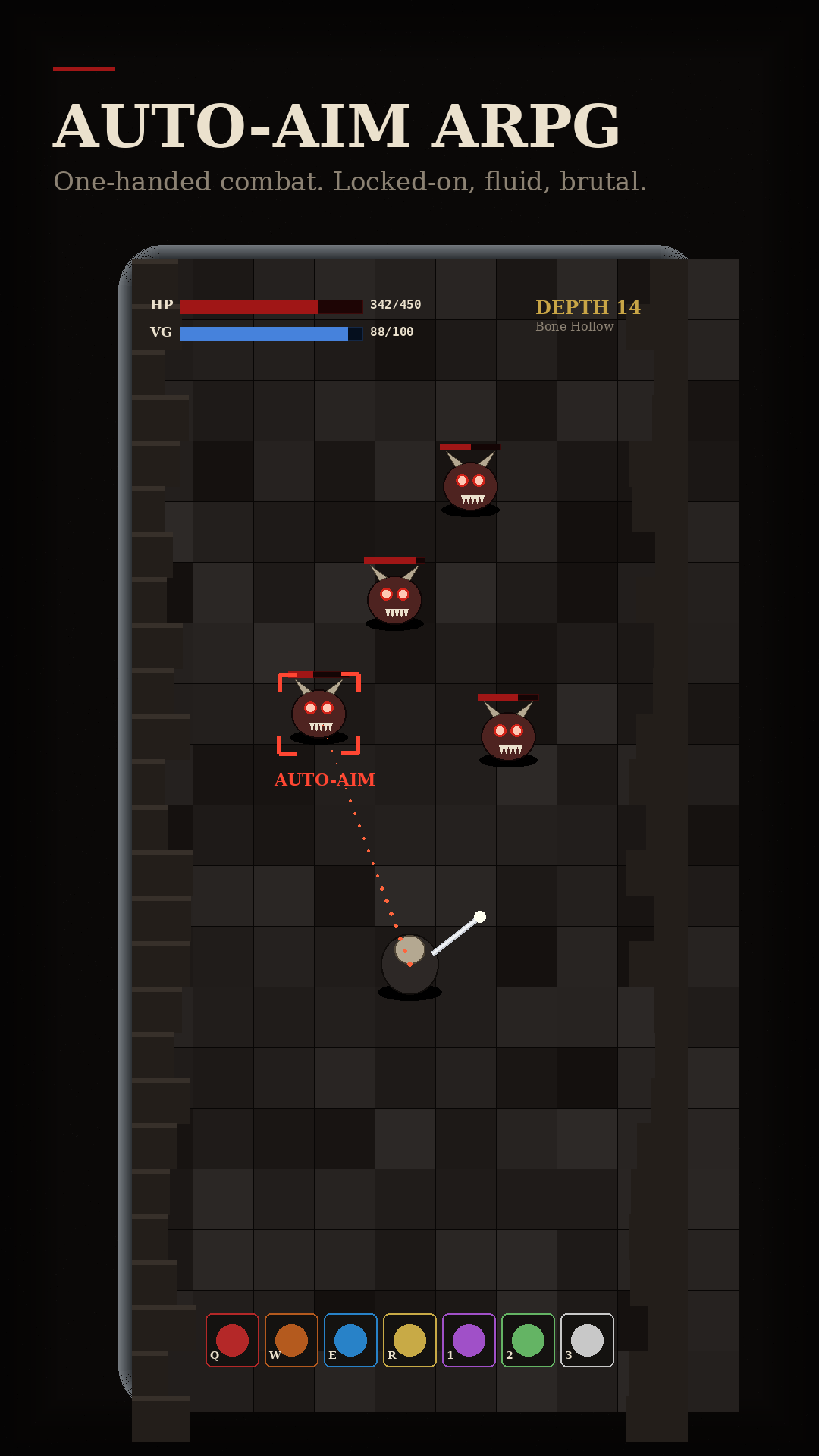World view with auto-aim combat